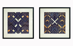 Hand Painted Textured Canvas In Frame (Set) Curated Canvas