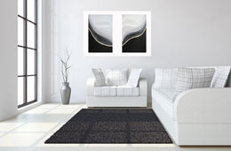 Hand Painted Textured Canvas W/ Foil In Frame (Set) Curated Canvas