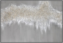 Hand Painted Textured Canvas W/ Glitter In Frame Curated Canvas