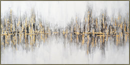 Hand Painted Textured Canvas W/ Foil In Frame Curated Canvas