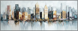 Hand Painted Textured Canvas W/ Foil In Frame Curated Canvas