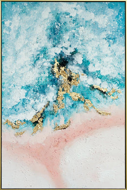 Hand Painted Textured Canvas W/ Foil In Frame Curated Canvas