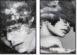 Hand Painted Textured Canvas In Frame (Set 2) Curated Canvas