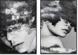 Hand Painted Textured Canvas In Frame (Set 2) Curated Canvas