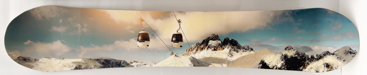 Snowboard - Ski Lift Mixed Media