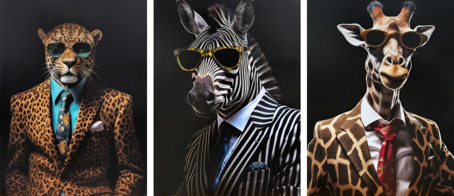 Professional Zoo (Set 3) Curated Canvas