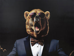 Bear In Suit (Large) Curated Canvas