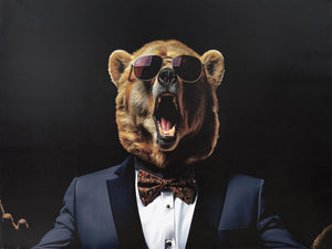 Bear In Suit (Large) Curated Canvas