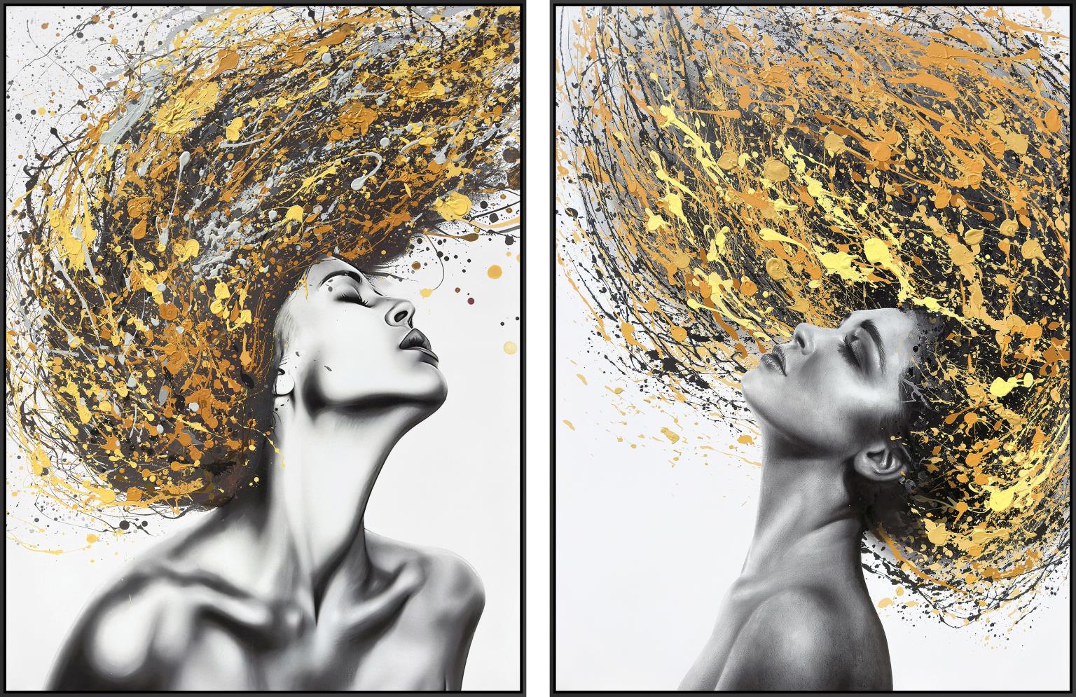 Golden Hair  (Set 2) Curated Canvas