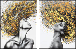 Golden Hair  (Set 2) Curated Canvas