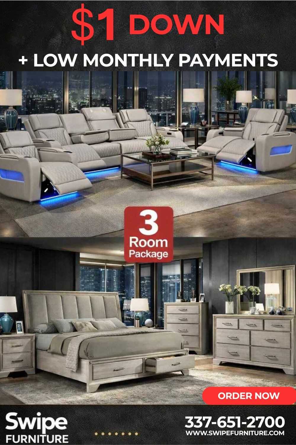 Manhattan Luxe Living & Bedroom Package
