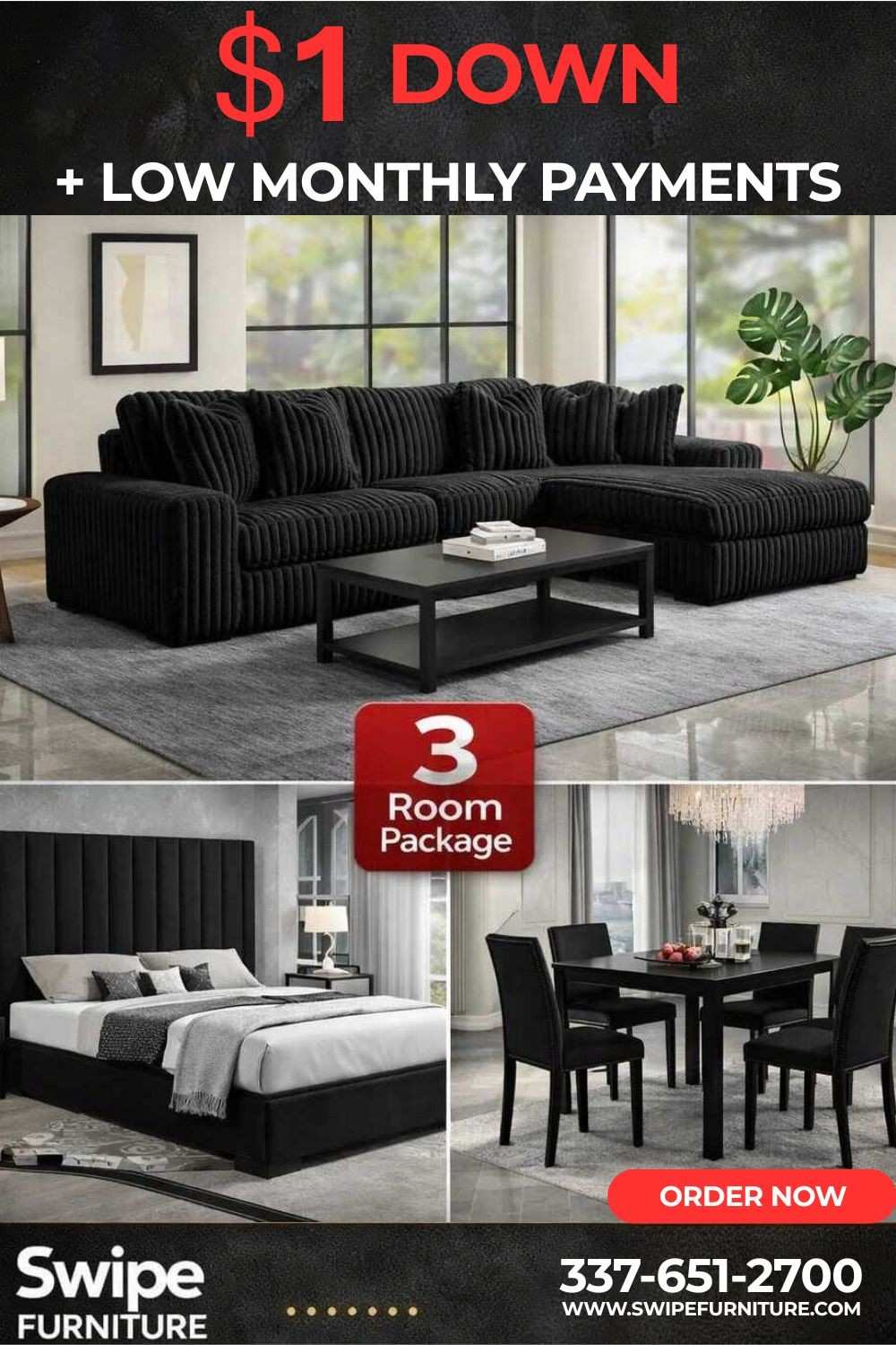 2PCS Sunday  3 Room Package