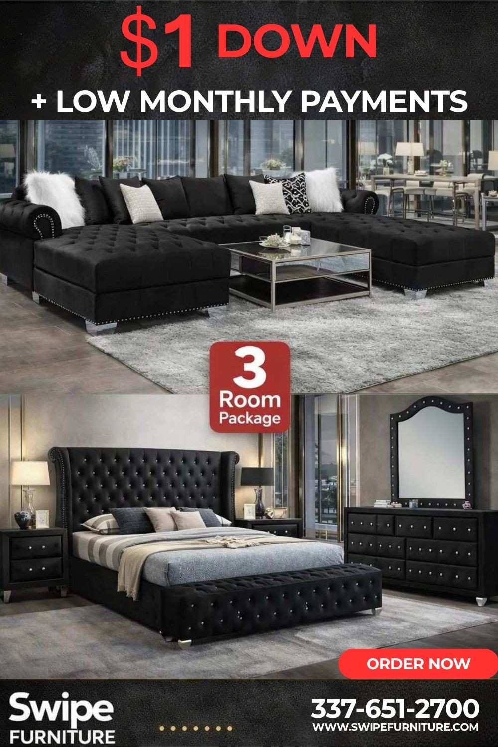 5th avenue 3 Room Package Free Mattress
