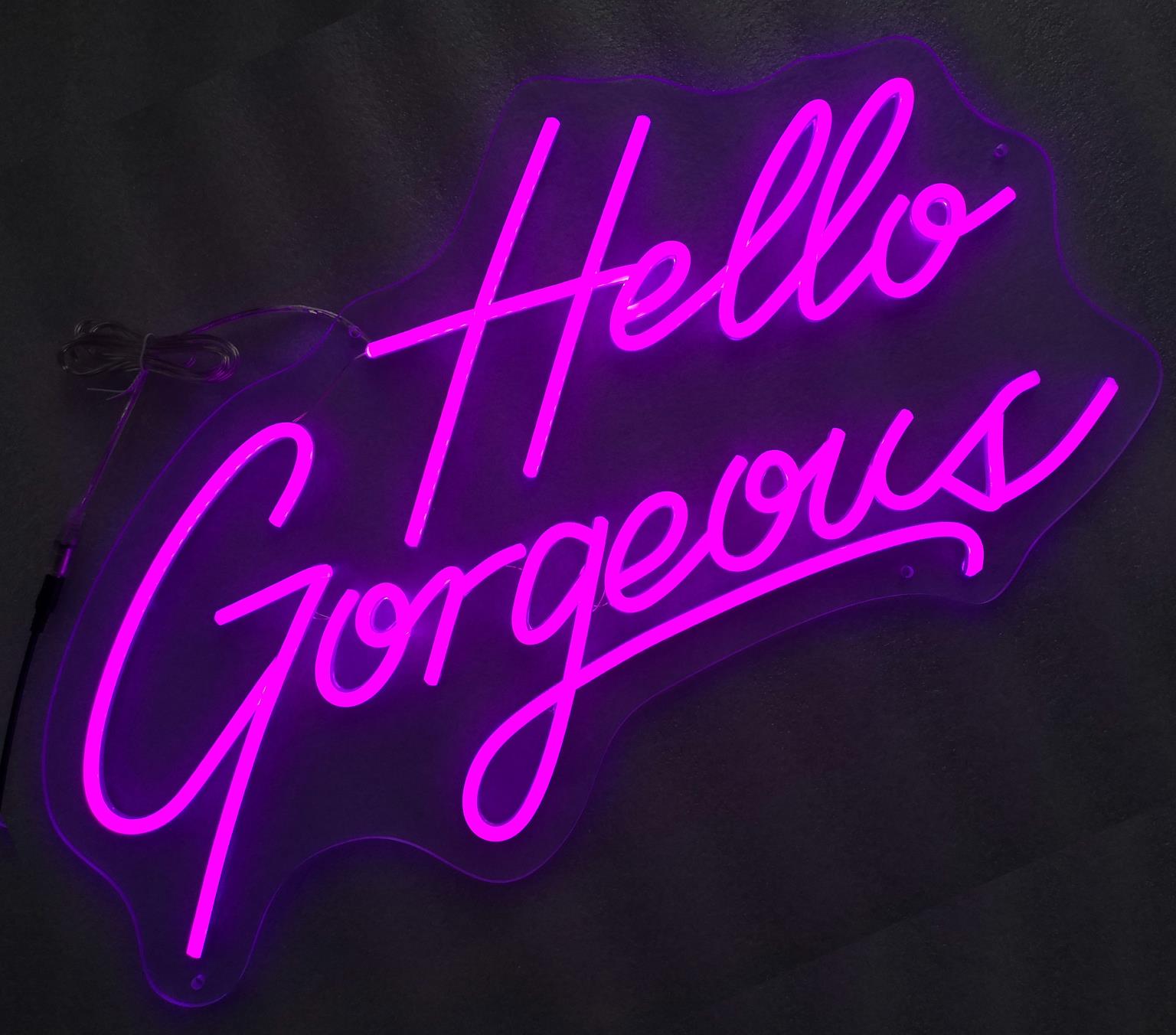 Neon Hello Gorgeous Mixed Media