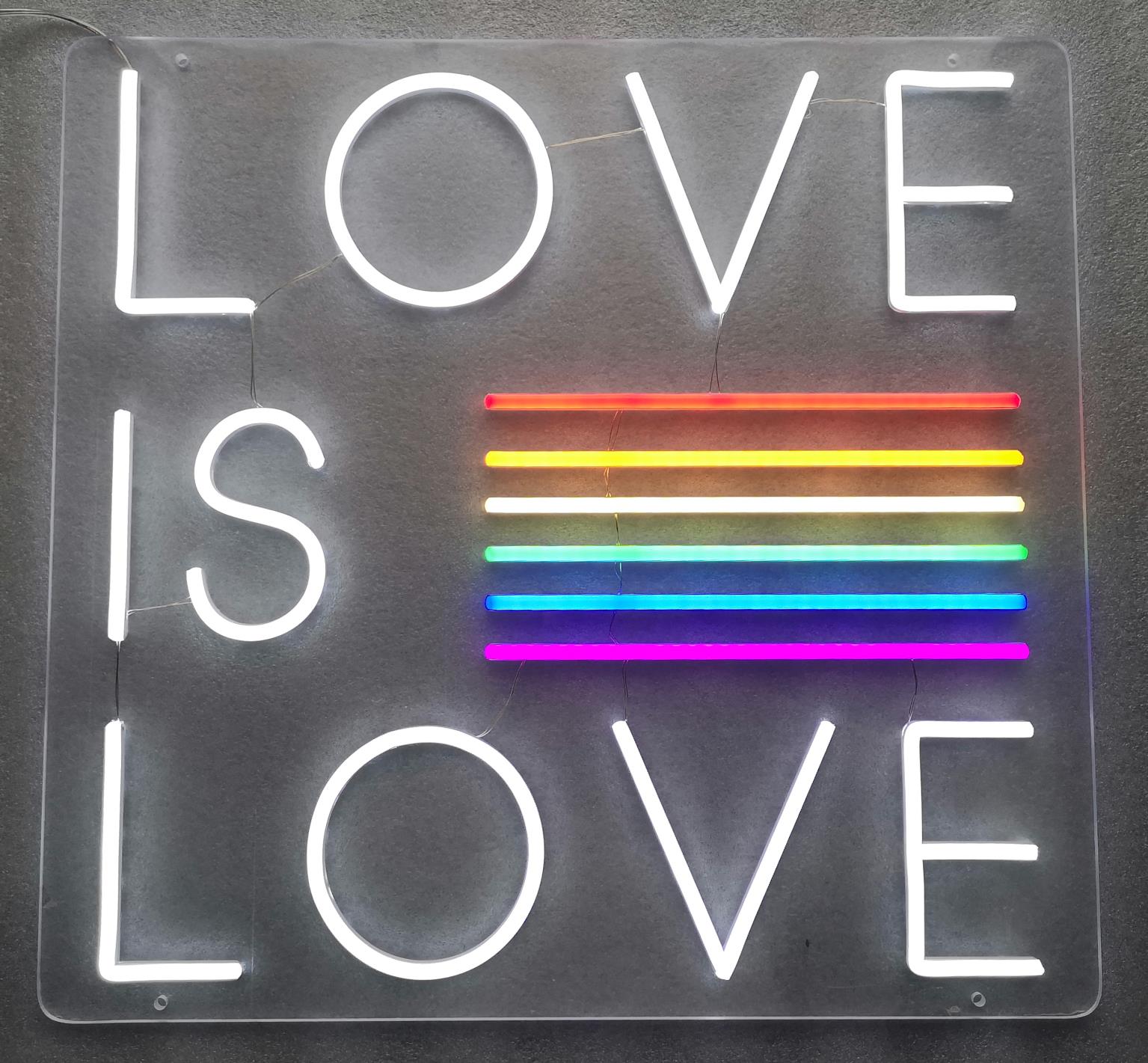 Neon Love Is Love Mixed Media