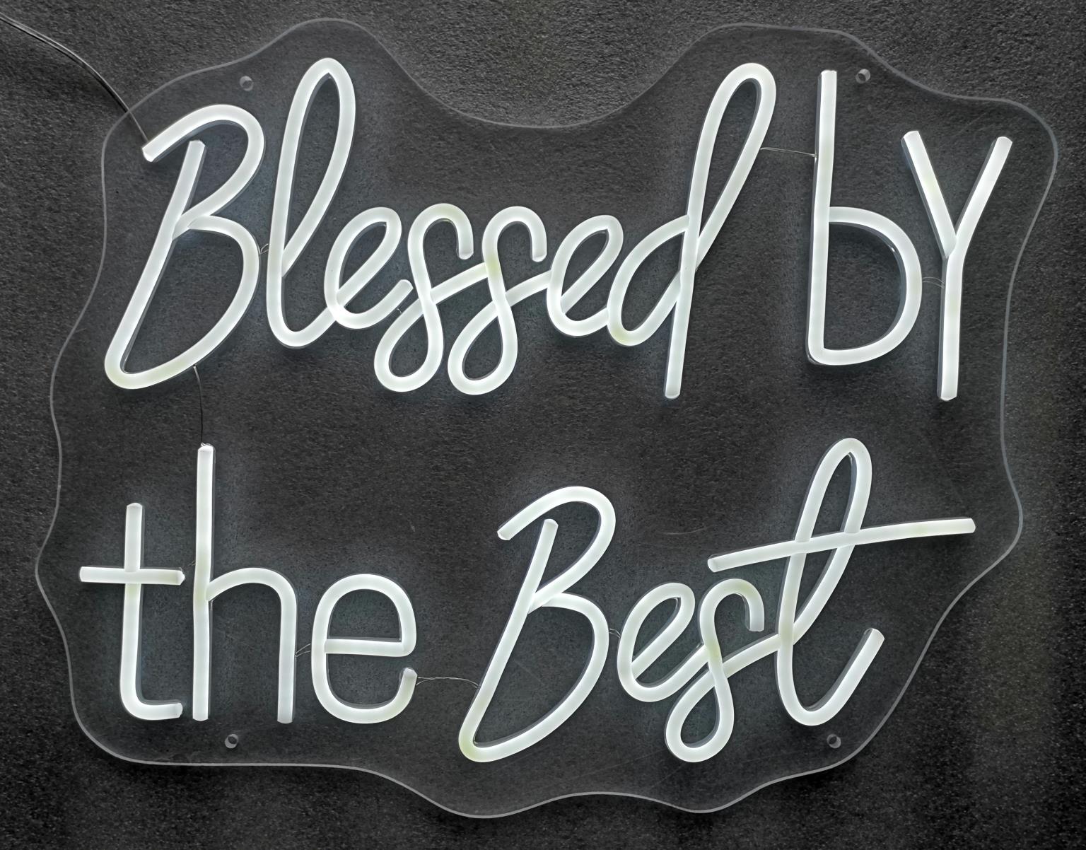 Neon Blessed By The Best Mixed Media