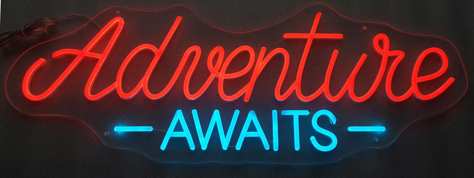 Neon Adventure Awaits Mixed Media