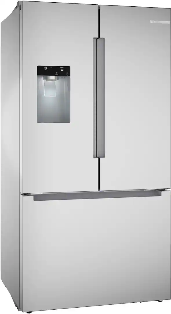 Bosch - 100 Series 36 in. Wide 26 Cu. Ft. French Door Bottom Freezer Smart Refrigerator with External Ice and Water - Stainless Steel