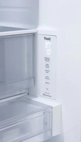 LG - 36-in Counter-Depth MAX 25.5 Cu. Ft. French Door Smart Refrigerator with Ice Plus - PrintProof Stainless Steel Look