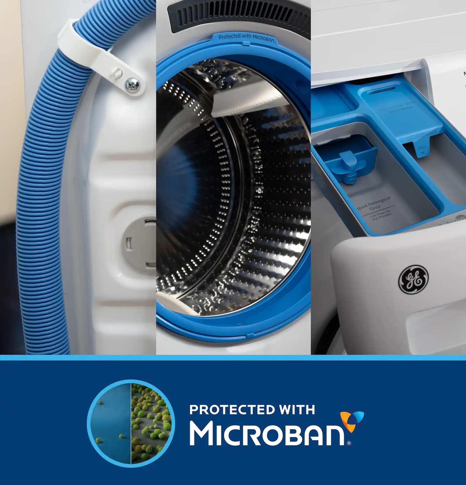 Package - GE - 4.8 Cu. Ft. High-Efficiency Stackable Smart Front Load Washer w/ Odorblock Ultra Fresh Vent System & Microban Technology and 7.8 Cu. Ft. Stackable Smart 10-Cycle Electric Dryer - White