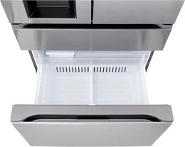 LG - 36-in Wide Standard-Depth MAX 28.6 Cu. Ft. 4-Door French Door Refrigerator Smart Refrigerator with Full Convert Drawer - PrintProof Stainless Steel Look