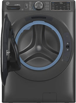 Package - GE - 5.0 Cu. Ft. Stackable Smart Front Load Washer with Steam, SmartDispense and Odorblock Ultra Fresh Vent System and 7.8 Cu. Ft. Stackable Smart Gas Dryer with Steam - Carbon Graphite