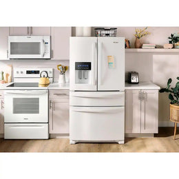 Whirlpool - 36 in. Wide 25 cu. ft. French Door Refrigerator with Two-Tier Freezer Storage - White