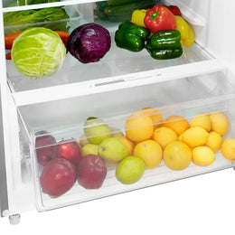 Insignia™ - 28 in. Wide 14.2 Cu. Ft. Top-Freezer Refrigerator with ENERGY STAR Certification - Stainless Steel