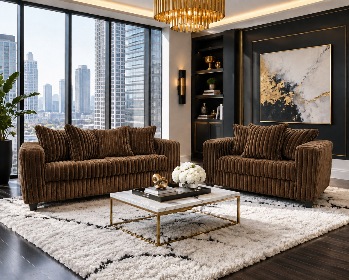 510-2PC Black - Sofa & Loveseat Set