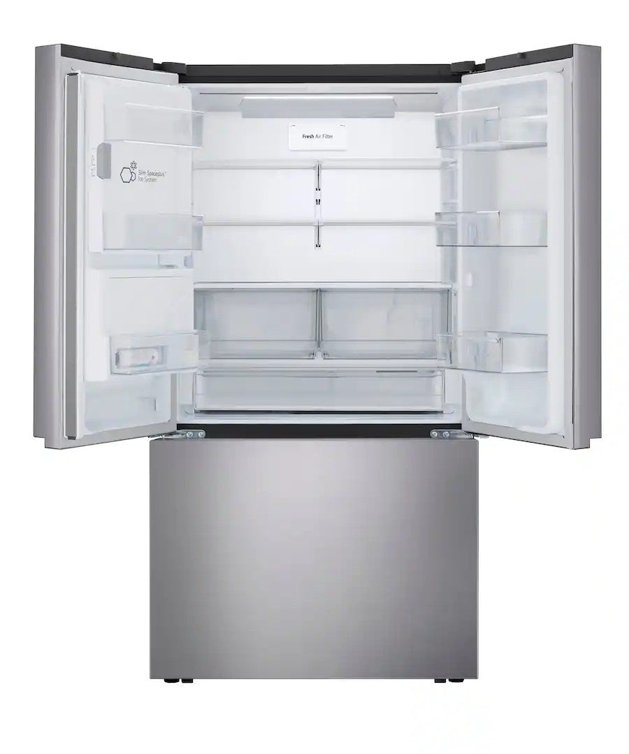 LG - 36-in Counter-Depth MAX 25.5 Cu. Ft. French Door Smart Refrigerator with Ice Plus - PrintProof Stainless Steel Look