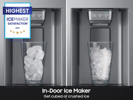 Samsung - 36 in. Wide 27.4 cu. ft. Side-by-Side Refrigerator with Large Capacity - Stainless Steel