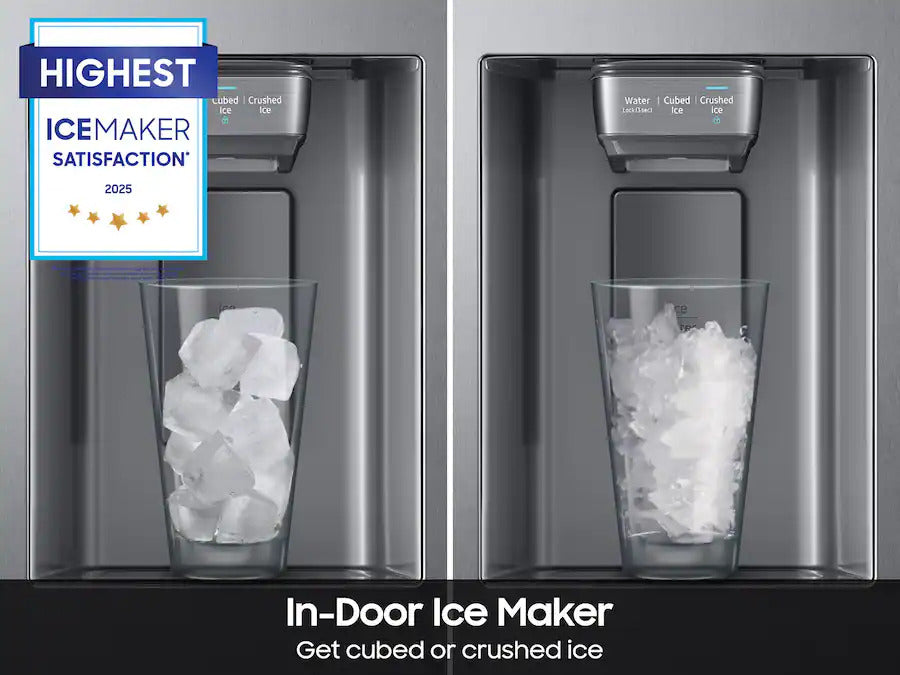 Samsung - 36 in. Wide 27.4 cu. ft. Side-by-Side Refrigerator with Large Capacity - Stainless Steel