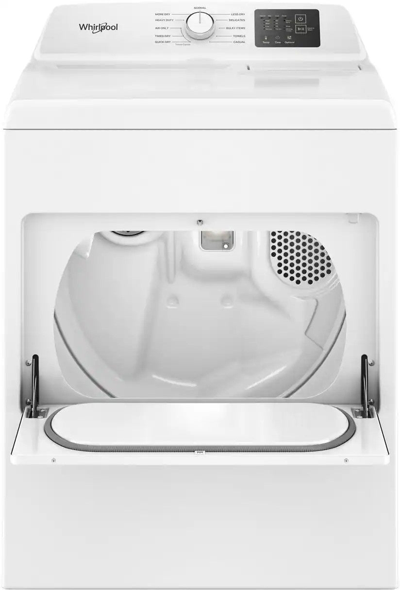 Package - Whirlpool - 4.3 Cu. Ft. High-Eficiency Top Load Washer with 2-in-1 Removable Agitator and Soft Close Glass Lid and 7.0 Cu. Ft. Electric Dryer with Adaptive Dry and Top Venting - White