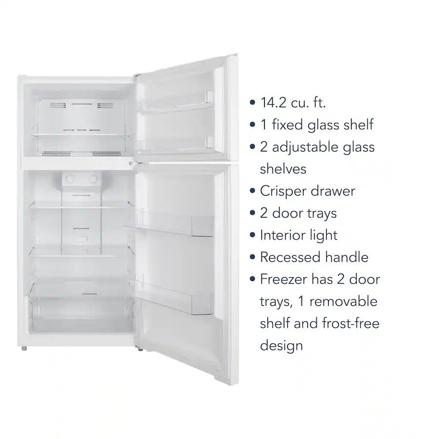 Insignia™ - 28 in. Wide 14.2 Cu. Ft. Top-Freezer Refrigerator with ENERGY STAR Certification - White