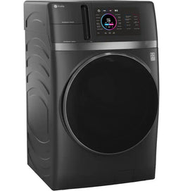 GE Profile - UltraFast 4.8 Cu. Ft. High-Efficiency Smart Front Load Washer and Electric Dryer Combo with Ventless Heat Pump - Carbon Graphite