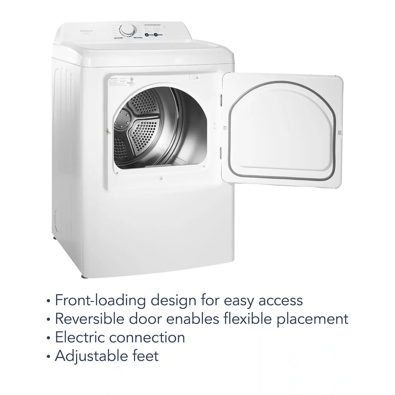 Package - Insignia™ - 3.7 Cu. Ft. High Efficiency 12-Cycle Top-Loading Washer and 6.7 Cu. Ft. Electric Dryer with Sensor Dry - White