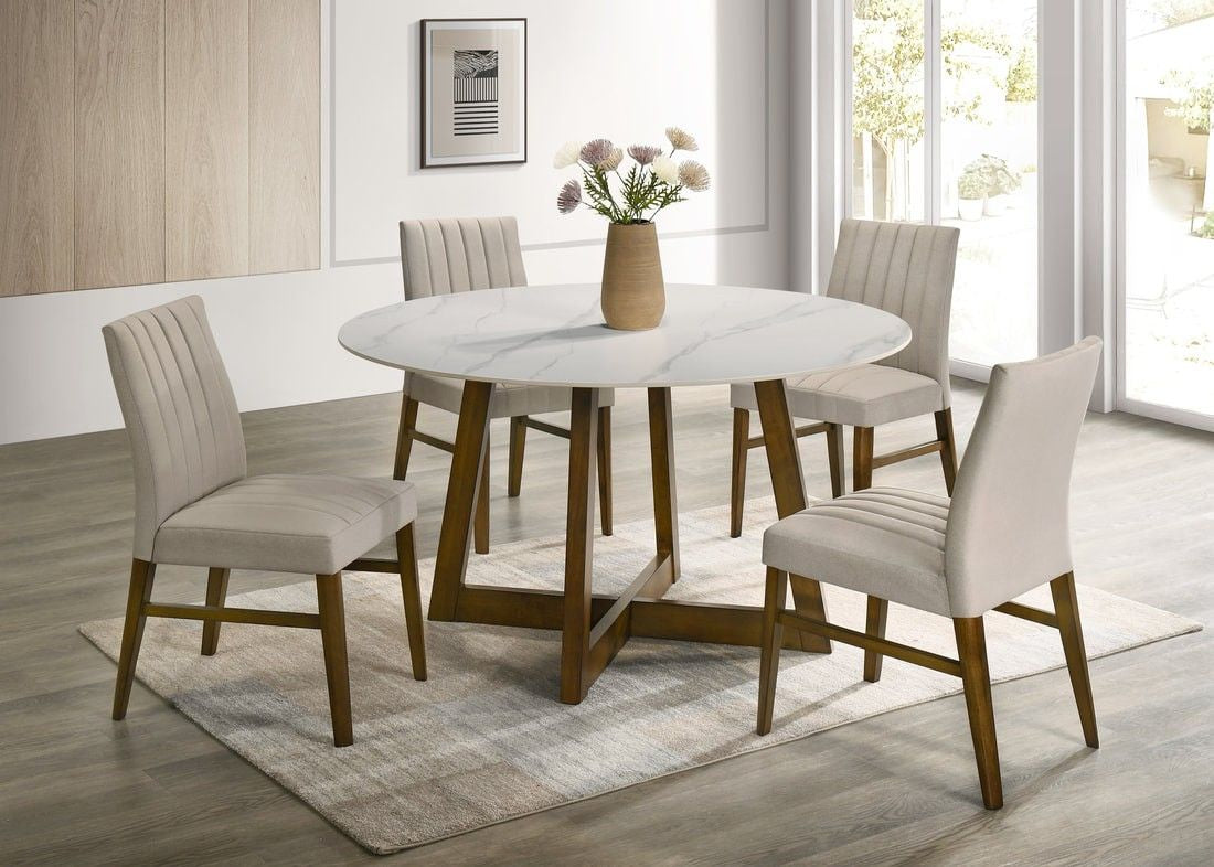 ENZO20 Dark Oak Dining Table with 4 Chairs