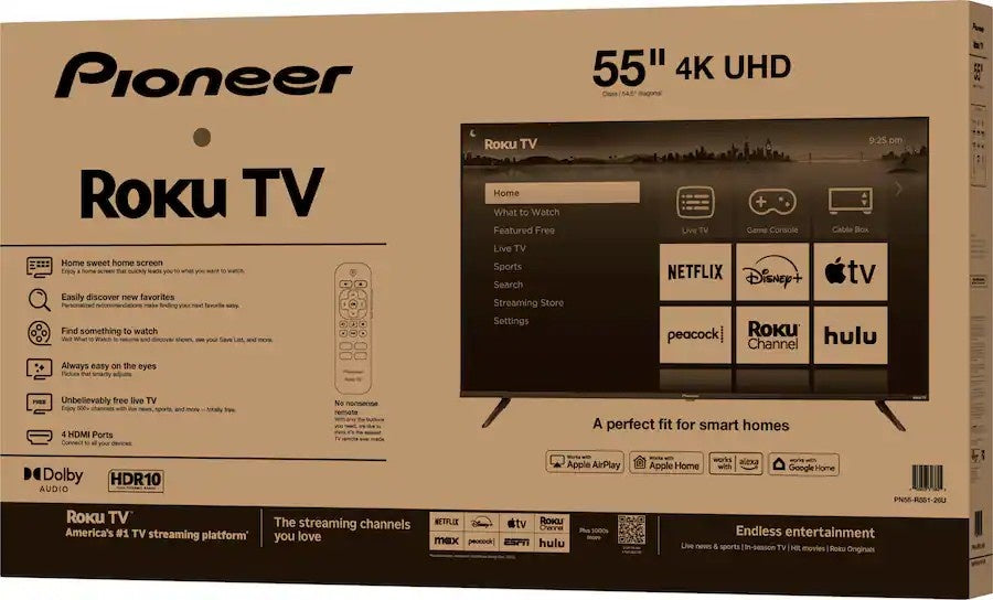 Pioneer - 55" Class LED 4K UHD Smart Roku TV