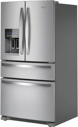 Whirlpool - 36 in. Wide 25 cu. ft. Wide French Door Bottom Mount Refrigerator with Two-Tier Freezer Storage - Stainless Steel