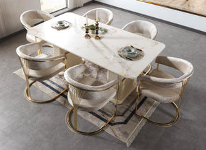 Santana Ivory 7-Piece Dining Set