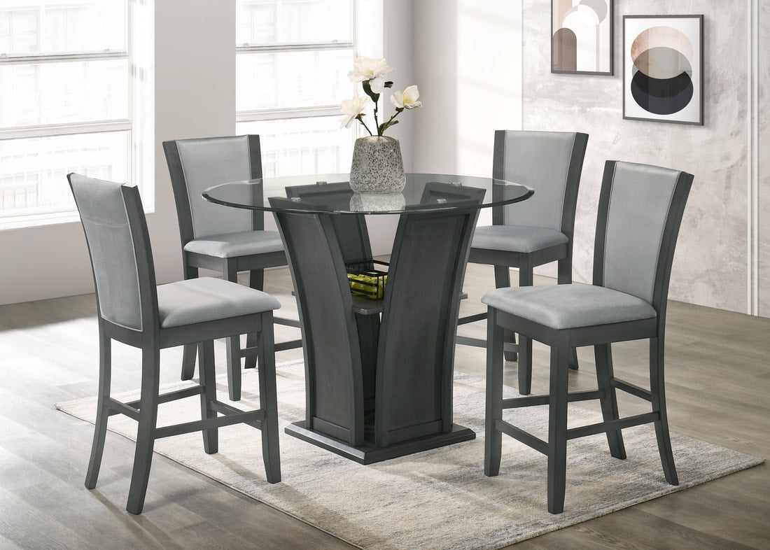 Orlando-Grey Pub Table with 4 Chairs
