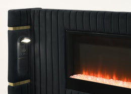 Romance2 Black Platform Bed | Free TV