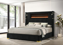 Romance2 Black Platform Bed | Free TV