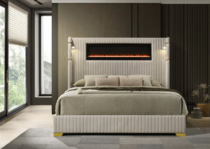 Romance2 Cream Platform Bed | Free TV