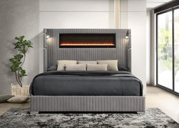 Romance2 Black Platform Bed | Free TV