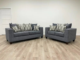 110-2PC Steel - Sofa and Loveseat Set