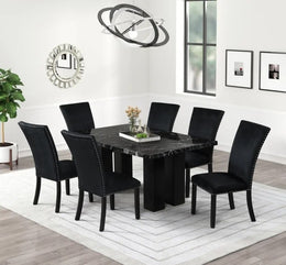 1220 Onyx - (FAUX MARBLE) Dining Table with 6 Chairs