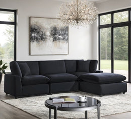 SKY Black Velvet Modular Sectional
