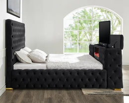 Future Black Platform Bed - Queen