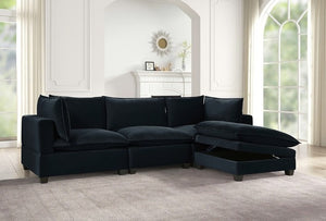 Cloud2 Black Velvet Modular Sectional